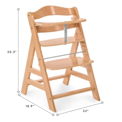 HAUCK Alpha+ Grow Along Adjustable Wooden Highchair Seat, Beechwood, Natural