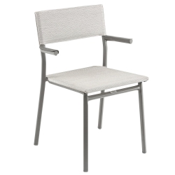 LAFUMA Batyline Duo Oron Outdoor Dining Armchair, Titanium/pebble (Set Of 2)