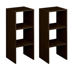 CLOSETMAID Decorative Home Stackable 2-Cube Organizer Storage, Espresso (2 Pack)