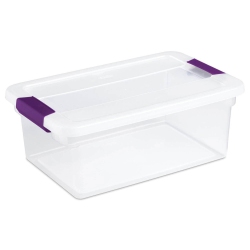STERILITE 15 Qt. Plastic Stackable Storage Container With Lid, Clear (24 Pack)