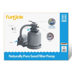 FUNSICLE 12 Inch Filter Pump for Above Ground Pools, 1600 Gph Flow Rate In Sand