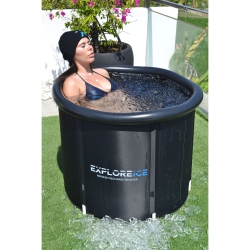 EXPLORE ICE Bath Pro Max Extra Large Outdoor Athlete Cold Plunge Bath Tub In Black