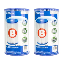 INTEX 29005E Swimming Pool Type B Replacement Filter Pump Cartridge, (2 Pack)