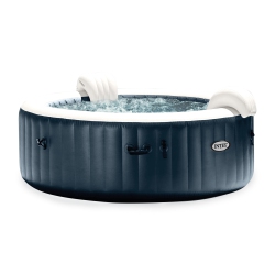 INTEX Purespa Plus 6 Person Inflatable Round Hot Tub Set With 170 Airjets In Blue