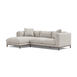 VALENCIA Bergen Fabric Sectional Sofa With Left Hand Facing Chaise Color In Beige