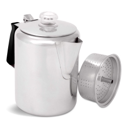 GSI Outdoors Glacier Stainless Percolator With Silicone Handle Coffee Pot 3 Cup