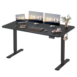 ALL YOU NEED Electric Standing Desk, 140 X 60 Cm Steel Adjustable Height Desk, Quick Assembly, Ultra-Quiet Motor
