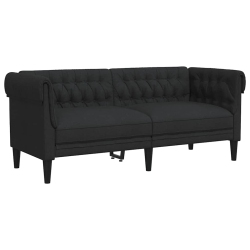 VIDAXL Chesterfield Sofa 2-Seater Fabric In Black