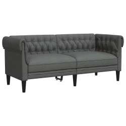 VIDAXL Chesterfield Sofa 2-Seater Dark Fabric In Grey