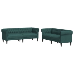 VIDAXL 2 Piece Sofa Set Dark Fabric In Green