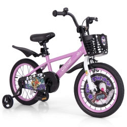 COSTWAY 16" Kid's Bike for 4-7 With Height-Adjustable Handlebar & Saddle Handbrake