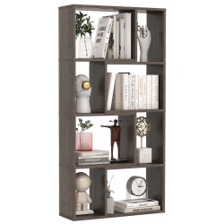 COSTWAY 48" Geometric Bookshelf Open-Back Bookcase With 8 Cubes 2 Anti-Toppling Devices
