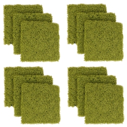 COSTWAY 12 PCs Faux Moss Panels Withinsertable Branches Stable X-Shaped Structure In Green