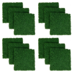 COSTWAY 12 PCs Faux Moss Panels Withinsertable Branches Stable X-Shaped Structure In Green