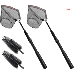 FISHINGPRO Telescopic Fishing Net - Folding Rubber Landing Net With Adjustable Pole for Easy Catch & Release In Saltwater & Freshwater