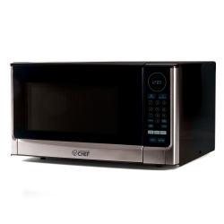 COMMERCIAL CHEF Chm14110S6C Countertop Microwave Oven, 1100 Watts, Small Compact Size, 10 Power Levels, Stainless Steel