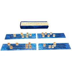 ULTIMAXX Ready Covers Lucite Rumikub Premium Set With Acrylic Box (Blue/white Marble)