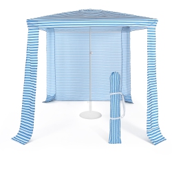 COSTWAY 6.6' X 6.6' Foldable Beach Cabana Easy-Setup Beach Canopy W/ Carry Bag