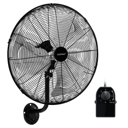 COSTWAY 20 Inch Wall Mount Fan With 3-Speed Options 85° Oscillation 30° Tilt 6 Ft Cord