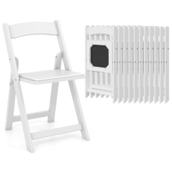GYMAX Set Of 12 Dining Chairs W/ Rubber Wood Legs & Padded Seat for Home Office Events In White