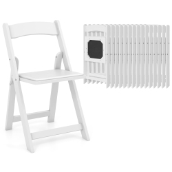 GYMAX Set Of 16 Dining Chairs W/ Rubber Wood Legs & Padded Seat for Home Office Events In White