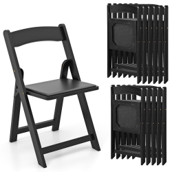 GYMAX Set Of 12 Dining Chairs W/ Rubber Wood Legs & Padded Seat for Home Office Events In Black