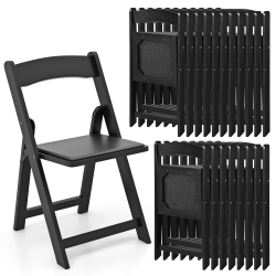 GYMAX Set Of 20 Dining Chairs W/ Rubber Wood Legs & Padded Seat for Home Office Events In Black