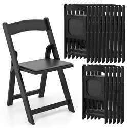 GYMAX Set Of 16 Dining Chairs W/ Rubber Wood Legs & Padded Seat for Home Office Events In Black
