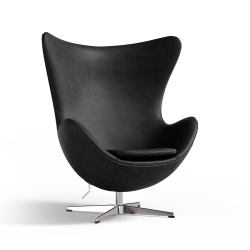 VALENCIA Finola Top Grain Leather Accent Chair Color In Black