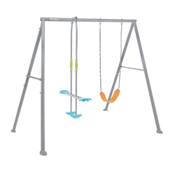 INTEX Two Feature Colored Playground Swing Set With Trapeze Bar for Kids In Gray