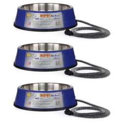 FARM INNOVATORS 3 Quart Heated Pet Bowl With Stainless Steel Insert (3 Pack)