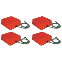 FARM INNOVATORS 1.25 Gallon 60W Electric Heated Pet Water Bowl (4 Pack) In Red