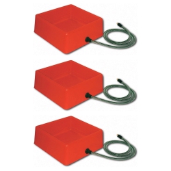 FARM INNOVATORS 1.25 Gallon 60W Electric Heated Pet Water Bowl (3 Pack) In Red