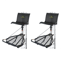 HAWK Kickback Lvl Hang-On Tree Stand With Leg Extension Footrest (2 Pack) In Black