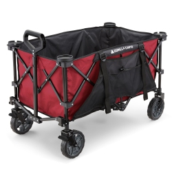 GORILLA CARTS 7 Cubic Feet Foldable Utility Beach Wagon With Oversized Bed In Red
