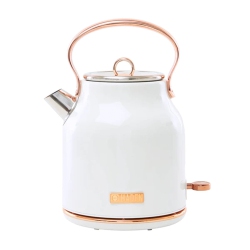 HADEN Heritage 1.7 Liter Stainless Steel Electric Water Kettle & Copper In Ivory