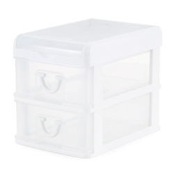 GRACIOUS LIVING 2-Drawer Desktop And Countertop Organizer Drawer Set, White/clear