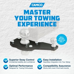 CAMCO Eaz Lift 2 Inch Powder Coated Sway Control Left/right Utility Ball Mount Adapter
