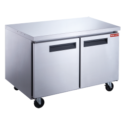 NEW AIR REF New Air Nur-060-Ss Commercial 60″ Stainless Steel 15.5 Cu Ft Double Door Undercounter Refrigerator - Ideal for Commercial Kitchens
