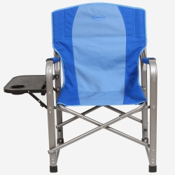KAMP-RITE Director Portable Lounge Arm Chair With Side Table (2 Pack) In Blue