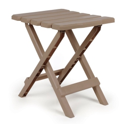 CAMCO Adirondack Portable Outdoor Camping Plastic Folding Side Table, Taupe