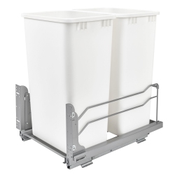 REV-A-SHELF Double Pullout Trash Cans 50 Qt. With Soft-Close, 53Wc-2150Scdm-211
