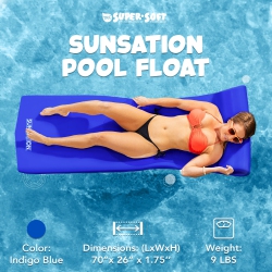 TRC RECREATION Sunsation 1.75" Thick Foam Lounger Raft Pool Float, Indigo In Blue