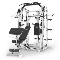 MARCY Sm-7409 Smith Machine Cage Multi Purpose Home Gym Training System In White