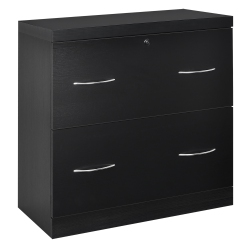 COSTWAY 2-Drawer File Cabinet W/lock, Hinging Bar Letter & Legal Size In Black