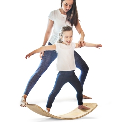 COSTWAY Wooden Wobble Balance Board Kids Adult 15.5" Wider Rocker Board Toy 660Lbs