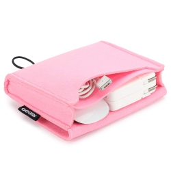 HLD Portable Felt Storage Bag, Electronics Accessories Protective Case Pouch for Macbook Power Adapter, Mouse, Cellphone, Cables, SSD, HDD, Power
