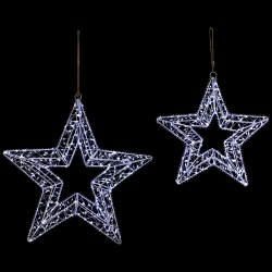 NORTHLIGHT Led Lighted Stars Outdoor Christmas Decorations - 18" - Set Of 2 - Cool Lights In White