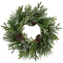 NORTHLIGHT Frosted Mixed Pine And Cedar Artificial Christmas Wreath - 28" - Unlit
