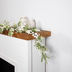 NORTHLIGHT Glittered Berries And Eucalyptus Artificial Christmas Garland - 5' - Unlit